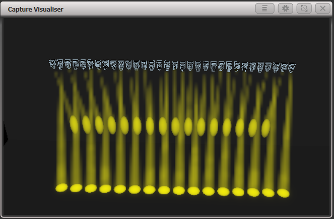 Capture Visualiser with a shape running across fixtures with spread of 2