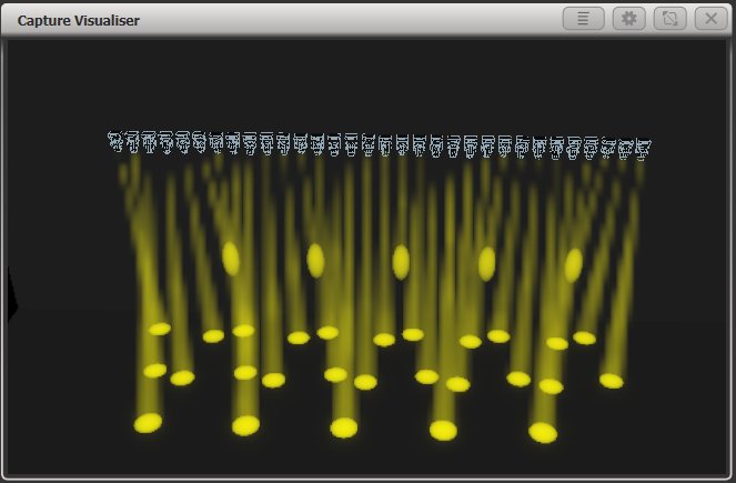 Capture Visualiser with a shape running across fixtures with spread of 6