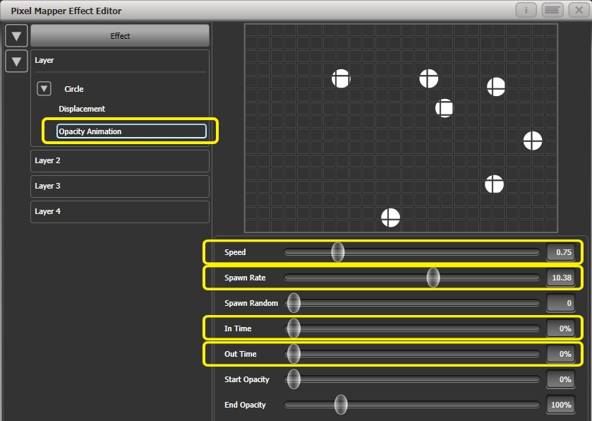 Effect Editor - Pixel Mapper - Modify an Opacity Animation