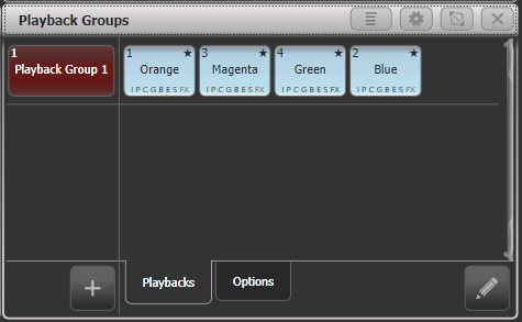 Empty playback groups workspace