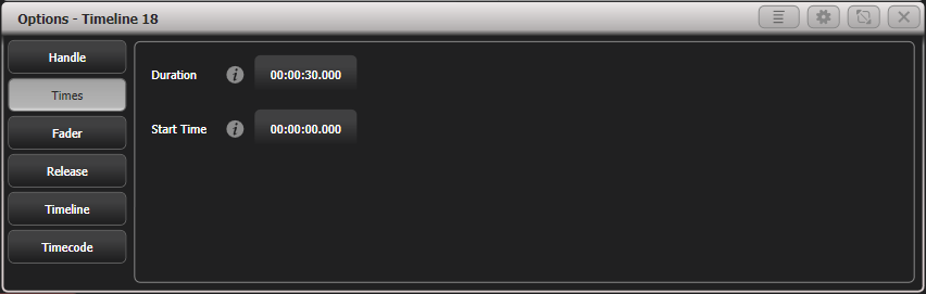 Timeline Options: Times
