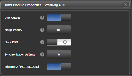 sACN DMX Module Properties