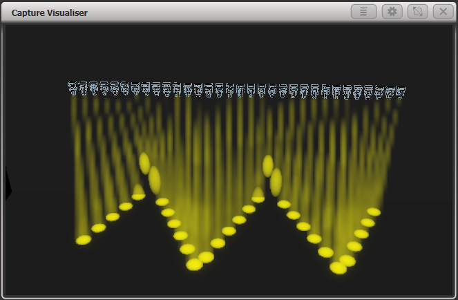 Capture Visualiser with a shape running across fixtures