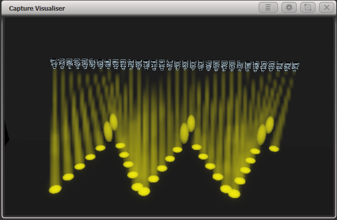 Capture Visualiser with a shape running across fixtures with spread of 12