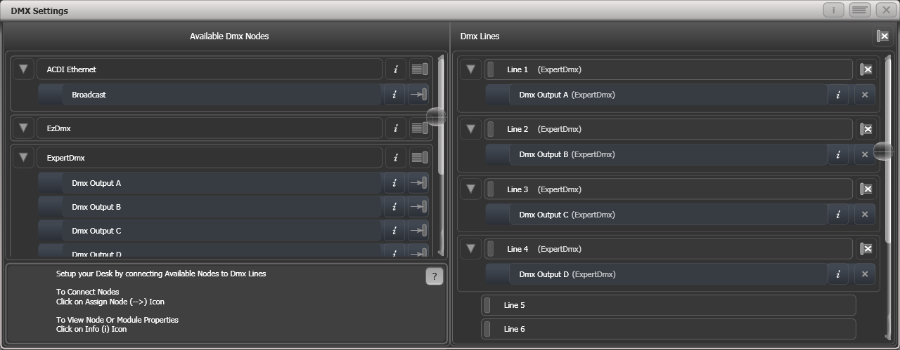 DMX Settings Window