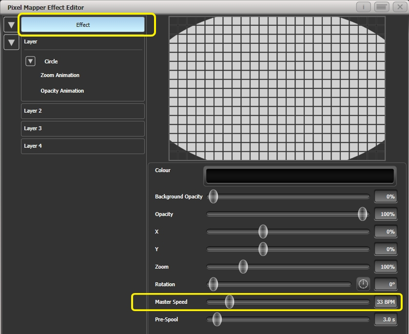 Effect Editor - Pixel Mapper - Effect Master Speed