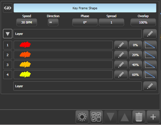 Effect Editor key frame shape layer with colour steps