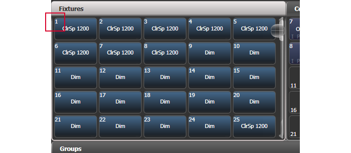 Fixtures Window showing user numbers