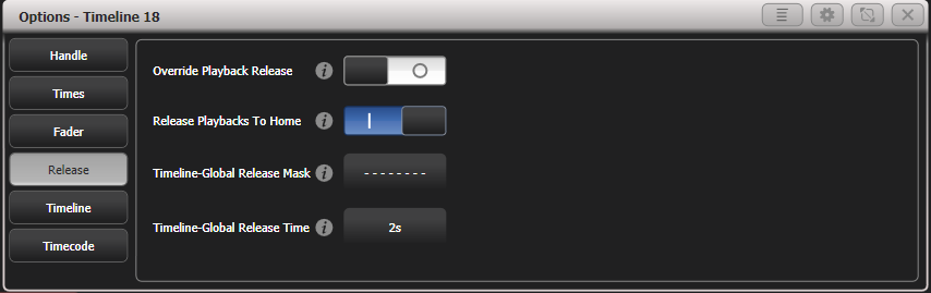 Timeline Options: Release