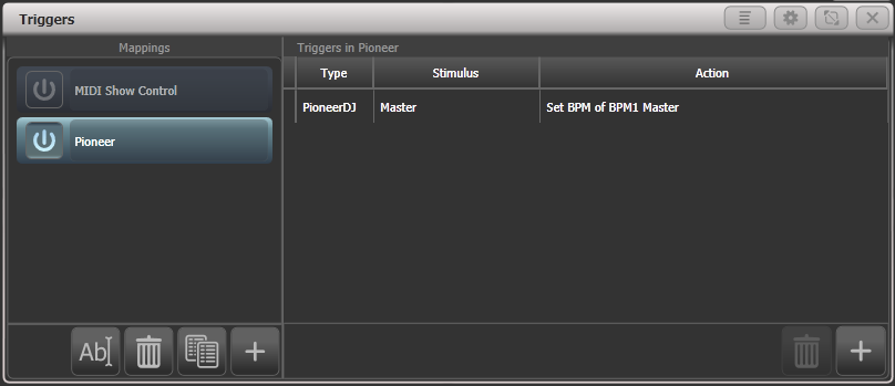 Trigger workspace with Pioneer trigger added