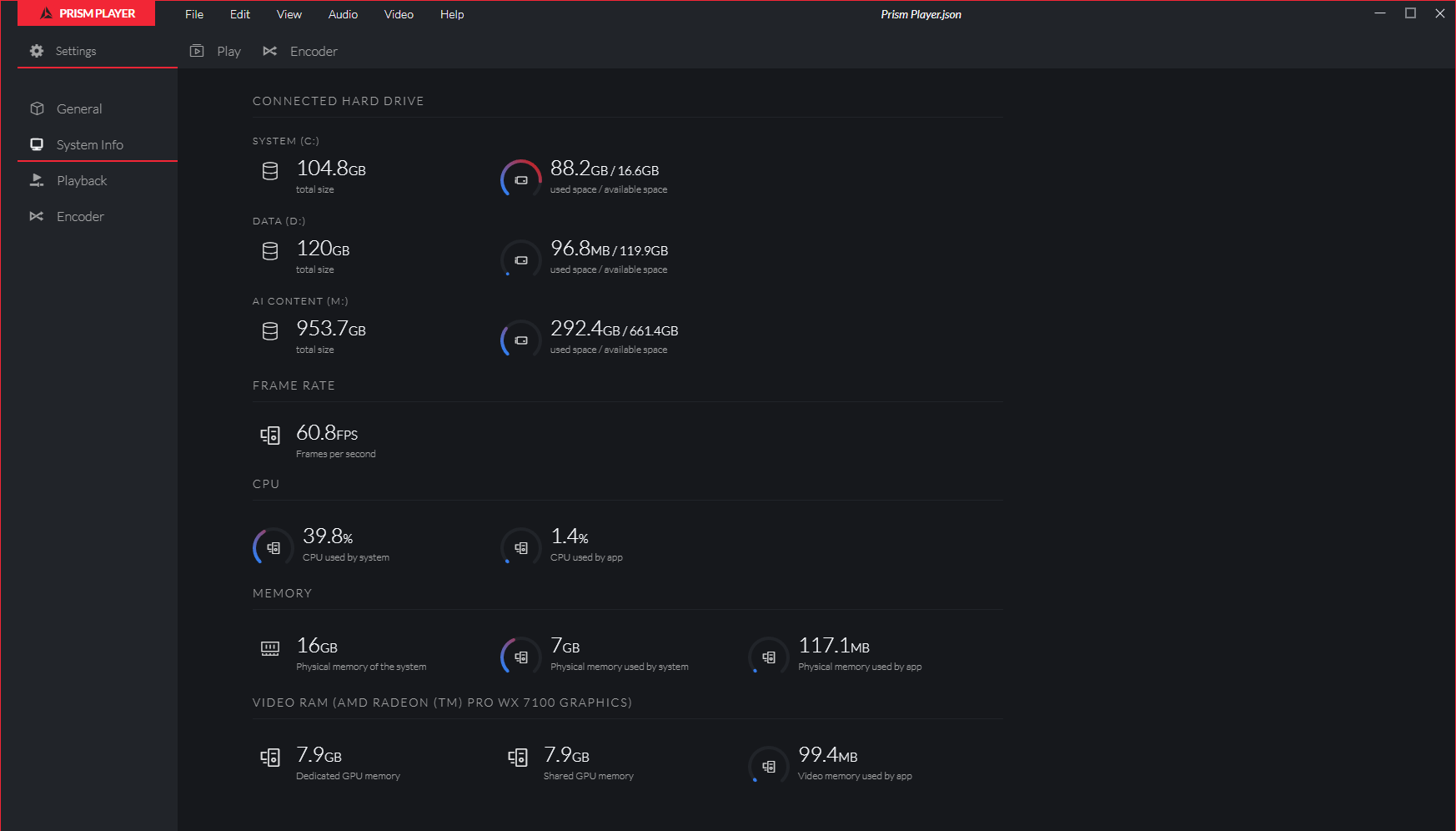 Settings System Info