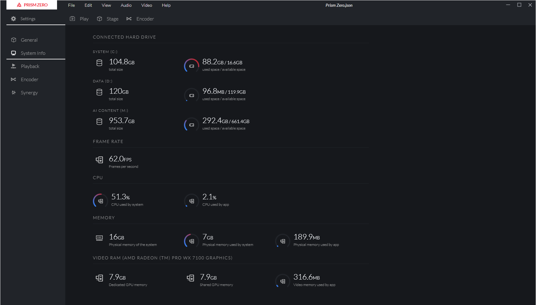 Settings System Info